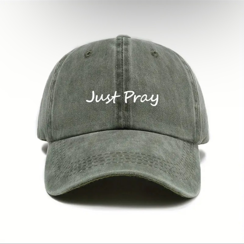 ✨Vintage Embroidered Washed “Just Pray” Baseball Cap✨